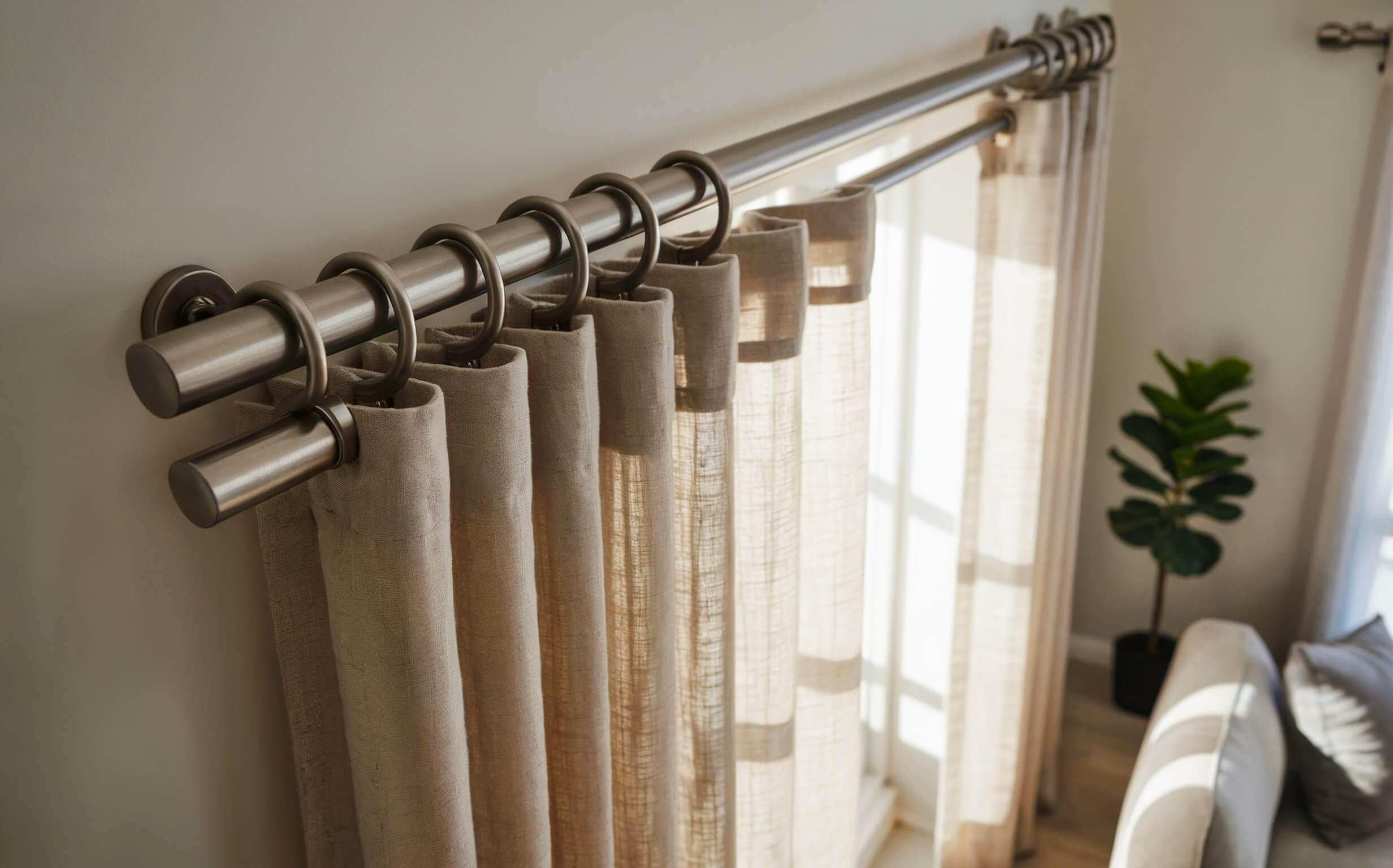 15 Double Curtain Rod Ideas