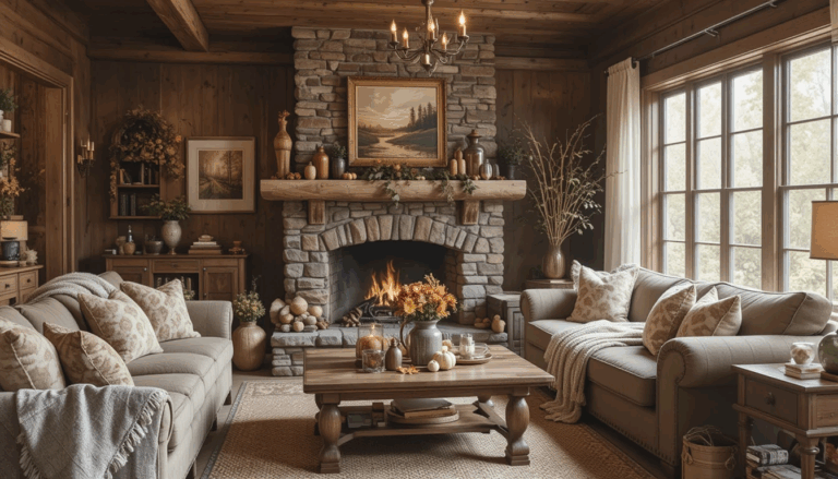 🍂 10 Rustic Fall Living Room Décor Ideas That’ll Make Your Space Feel Like a Cozy Autumn Cabin