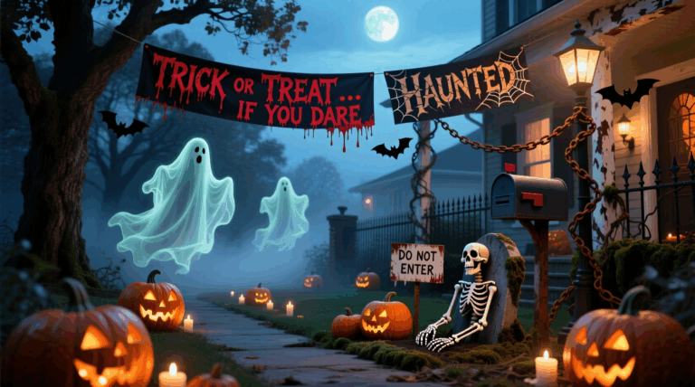 14 Spooky Halloween Outdoor Banners and Décor