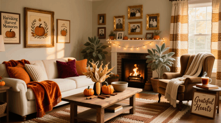 17 Cozy Thanksgiving Living Room Décor Ideas
