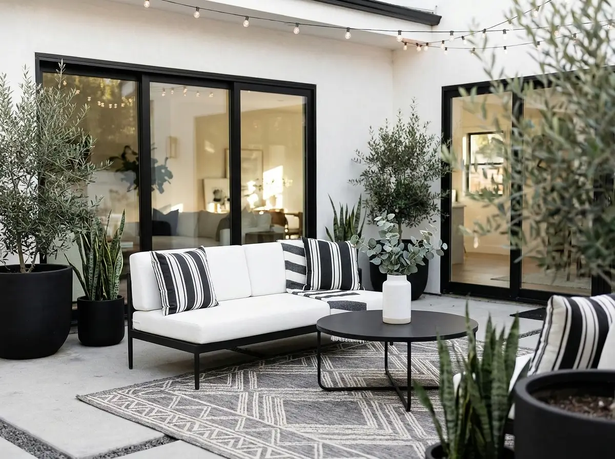 14 Black and White Patio Décor Ideas
