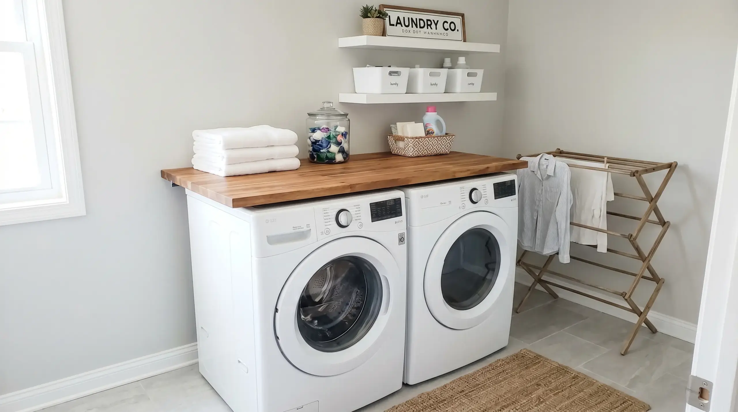 14 DIY Laundry Room Countertop Over Washer Dryer