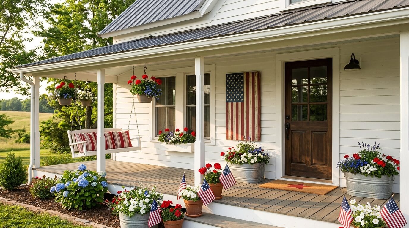 14 Rustic Farmhouse Independence Day Décor Ideas